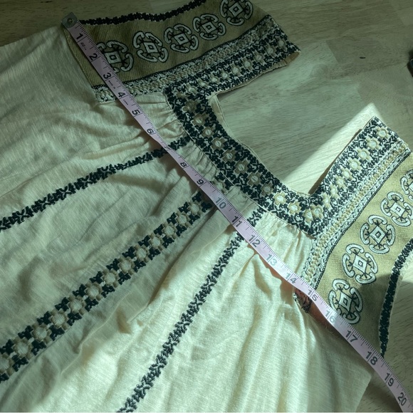 LUCKY BRAND Embroidered Sleeveless Pullover Peasant Cream Knit Loose Top! Small - Picture 9 of 11